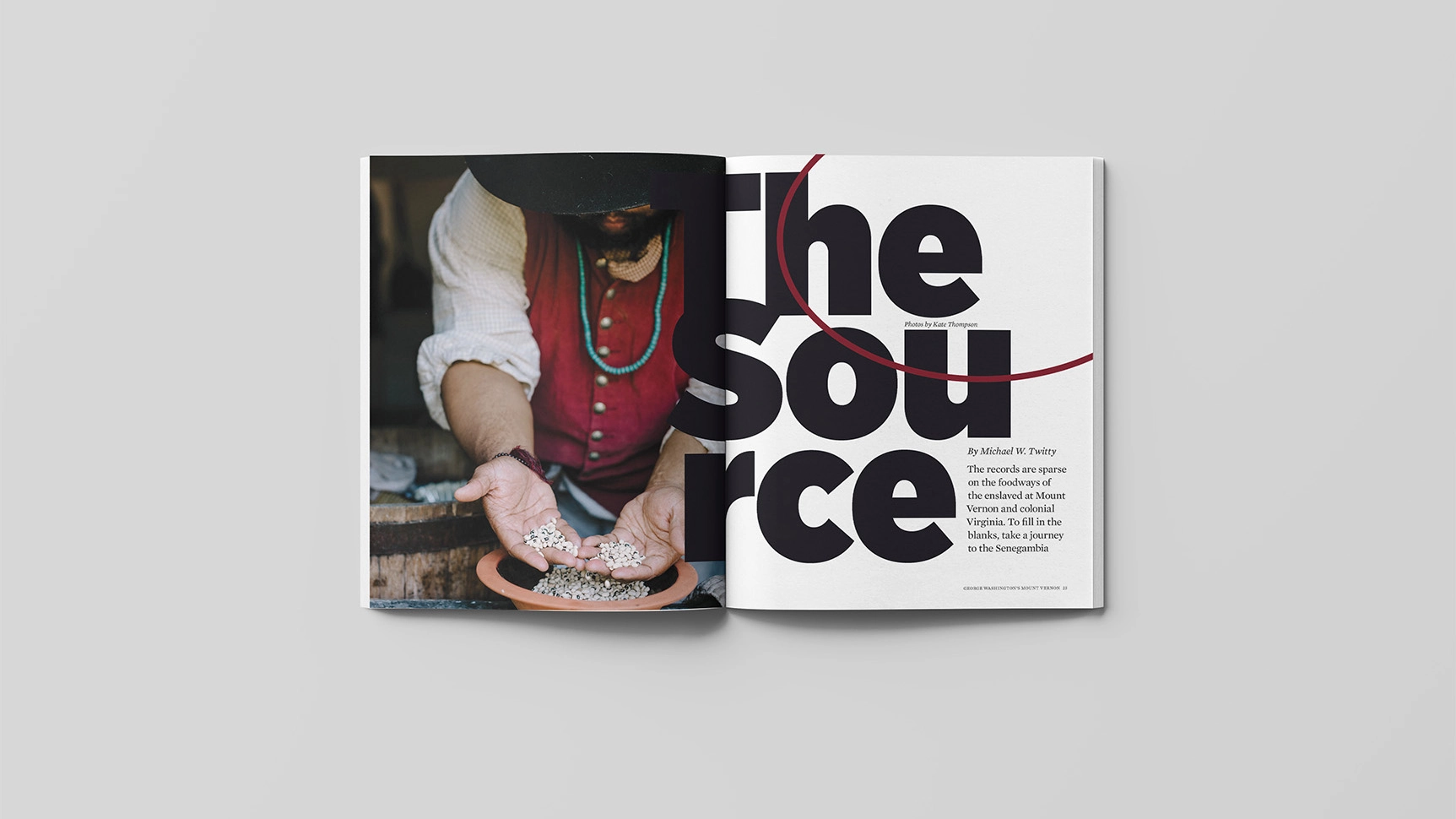 The opening spread for the magazine article The Source